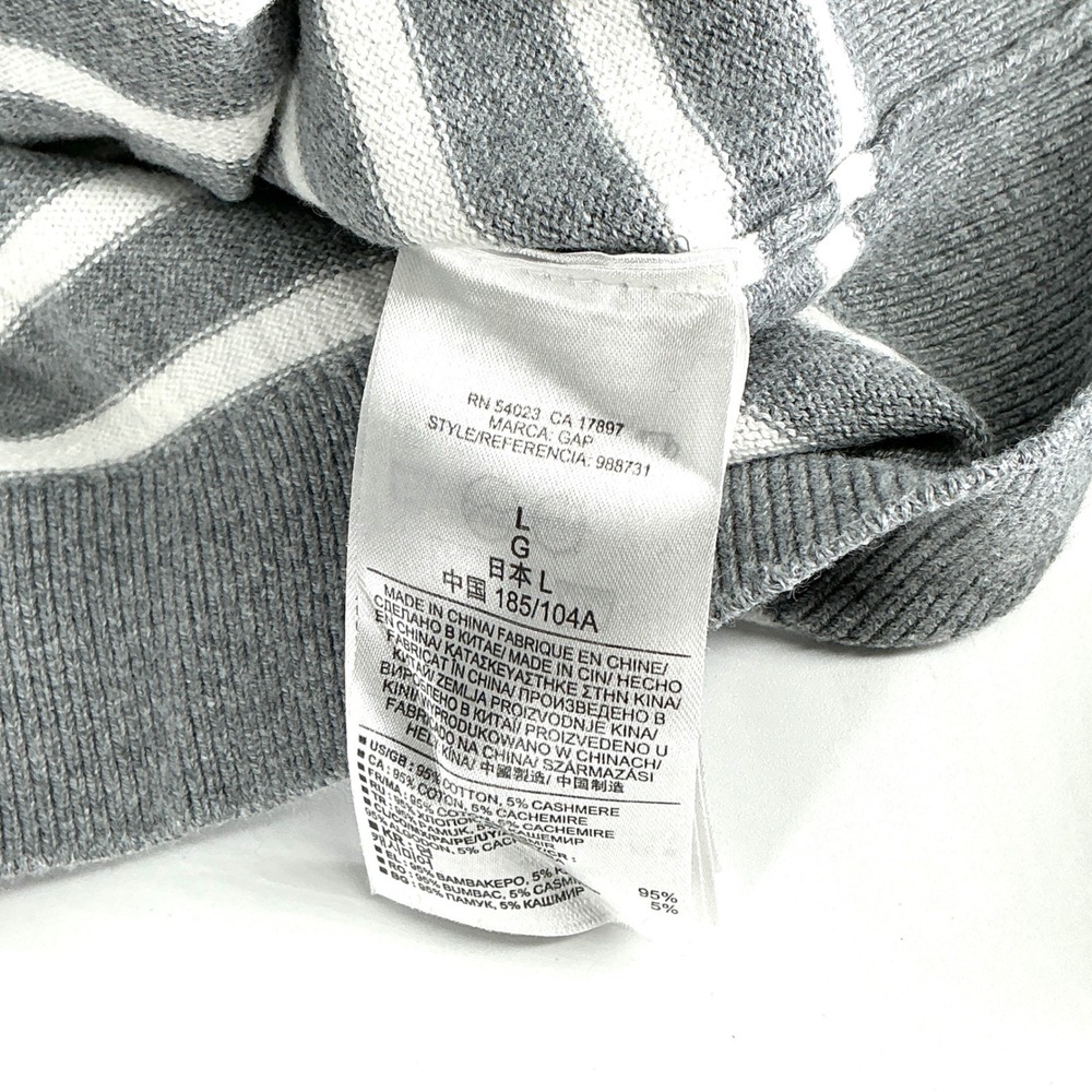 J.Crew Gap Sweater Bundle Mens Size Large Cotton Cashmere Navy Tan Grey Stripe - Picture 5 of 14